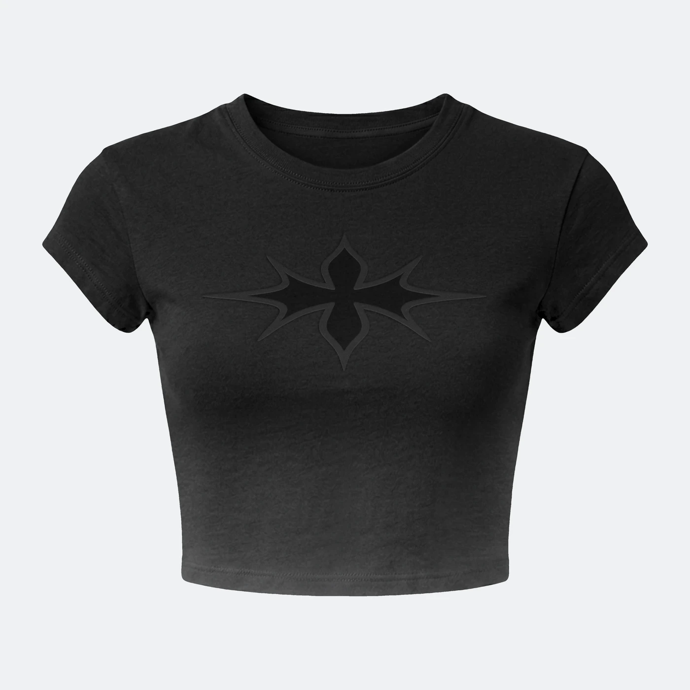 Tonal emblem baby tee, black