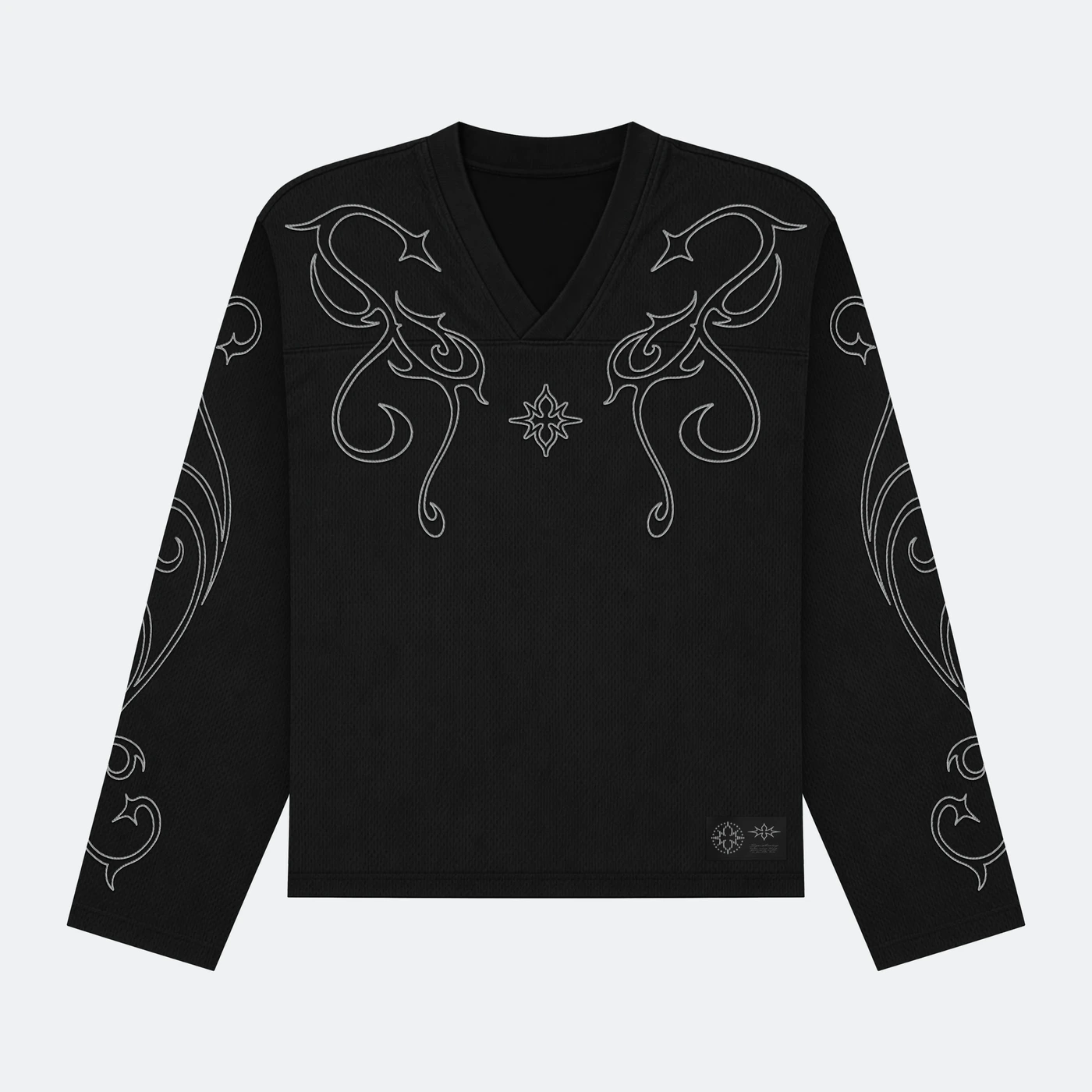 Baroque Mesh Jersey, long sleeve, black